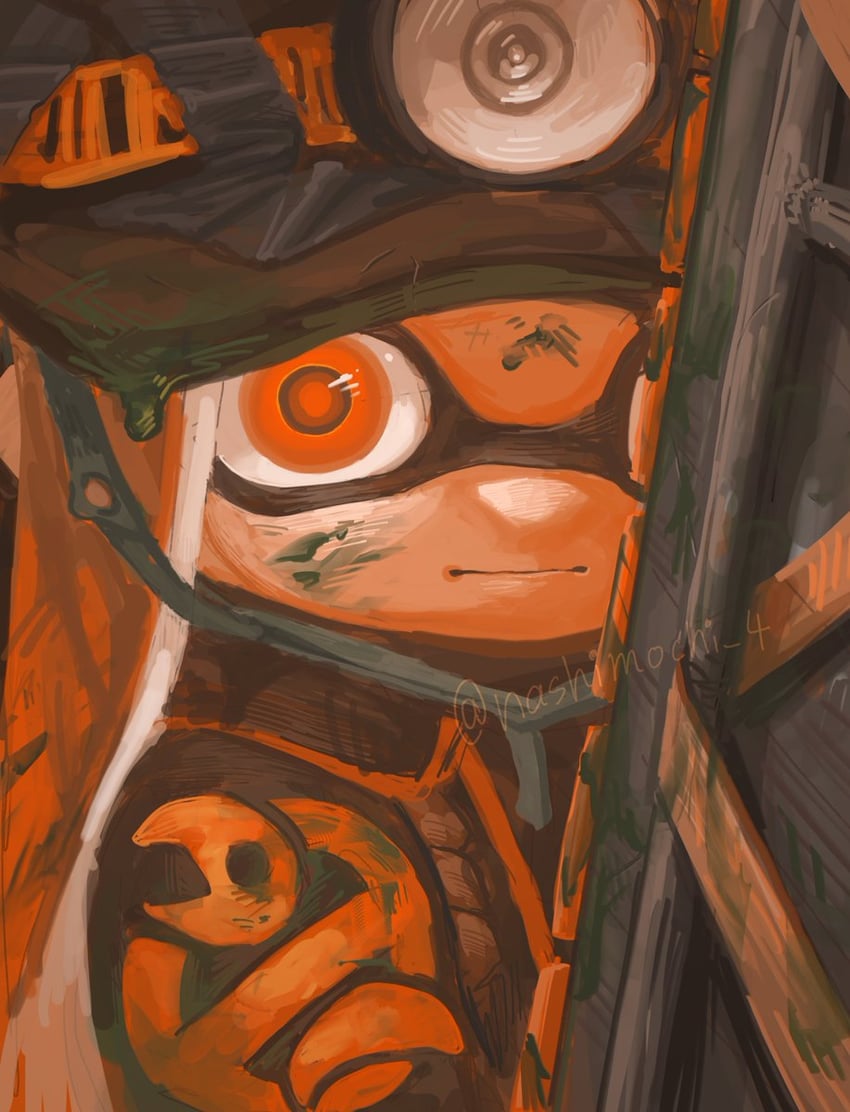 inkling player character and inkling girl (splatoon) drawn by nashimochi_4