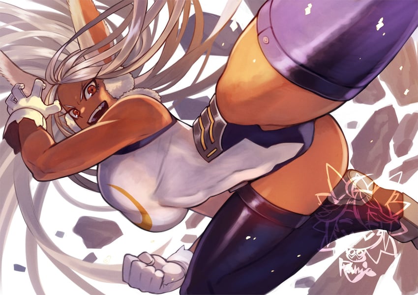 mirko (boku no hero academia) drawn by rumie