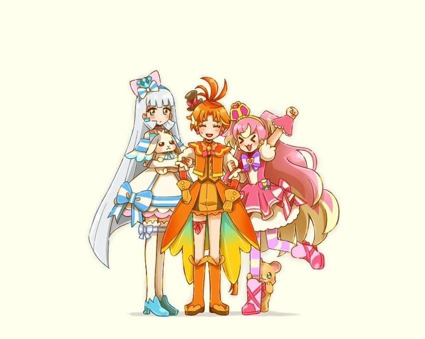 nekoyashiki yuki, inukai komugi, yuunagi tsubasa, cure wonderful, cure nyammy, and 3 more (precure and 3 more) drawn by yuu13