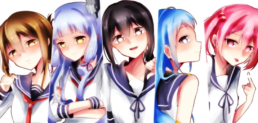 inazuma, fubuki, murakumo, sazanami, and samidare (kantai collection) drawn by ponujiri