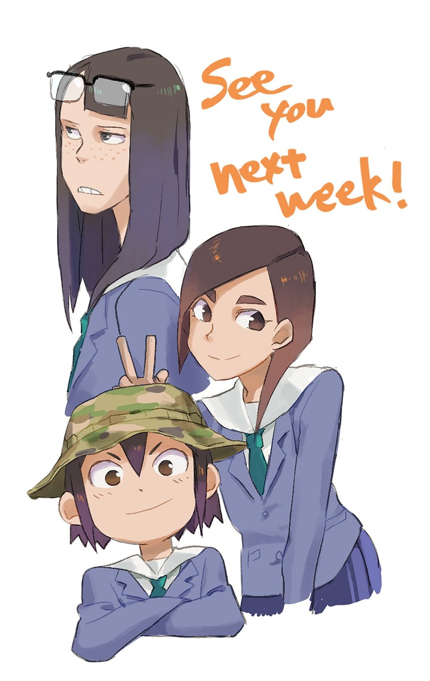 kanamori sayaka, asakusa midori, and mizusaki tsubame (eizouken ni wa te wo dasu na!) drawn by motohashi_mari