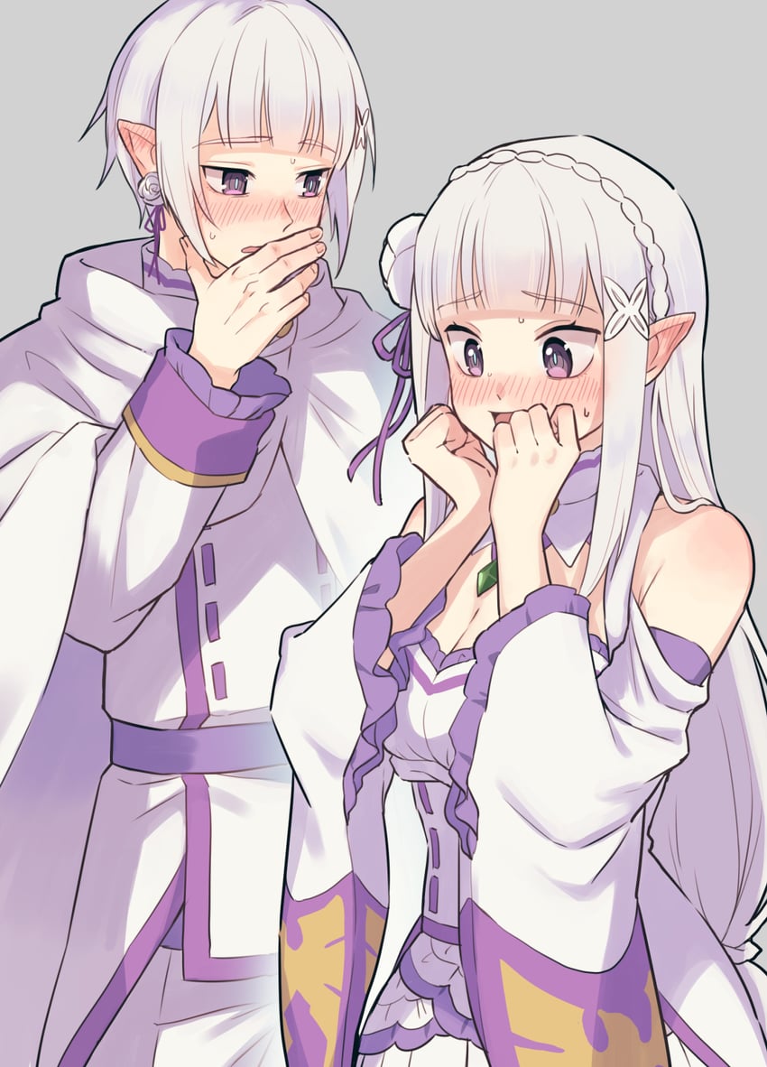 emilia (re:zero kara hajimeru isekai seikatsu) drawn by shake_sawa