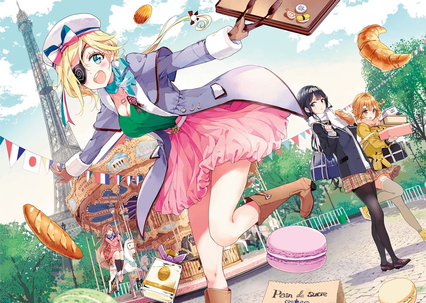 adagaki aki, koiwai yoshino, fujinomiya neko, and muriel besson (masamune-kun no revenge) drawn by tiv