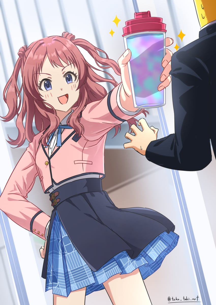 producer, p-head producer, and hanami saki (idolmaster and 1 more) drawn by takatsuki_p