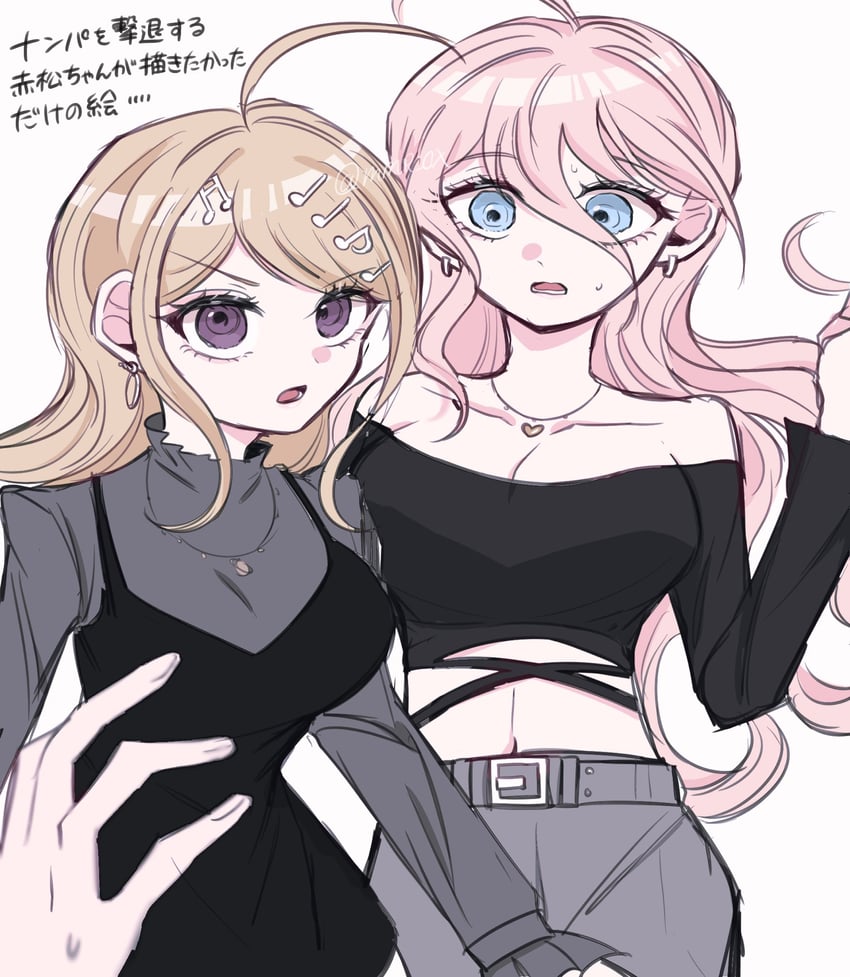 akamatsu kaede and iruma miu (danganronpa and 1 more) drawn by mmr_0x