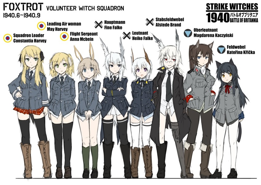 constantia harvey, anna mcbein, alstede brand, fine falke, magdalena kaczynski, and 3 more (original and 2 more) drawn by dakku_(ogitsune)