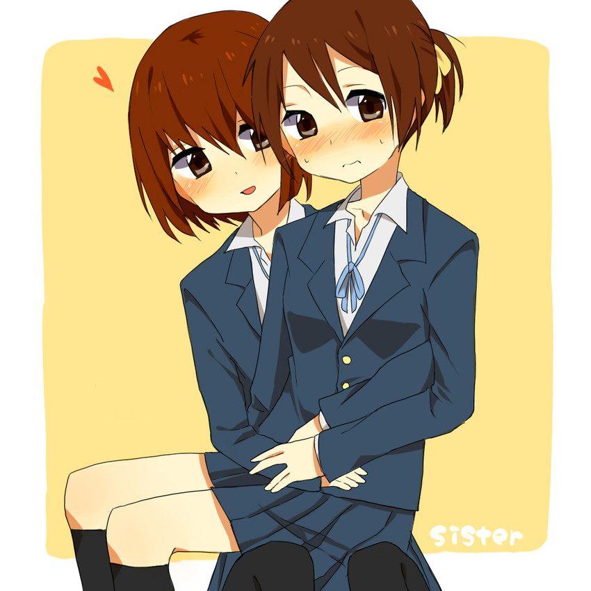 hirasawa yui and hirasawa ui (k-on!) drawn by orange_(bibiko)