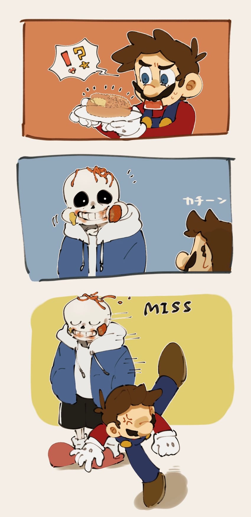 mario and sans (mario and 1 more) drawn by mimimi_(mimimim9999)