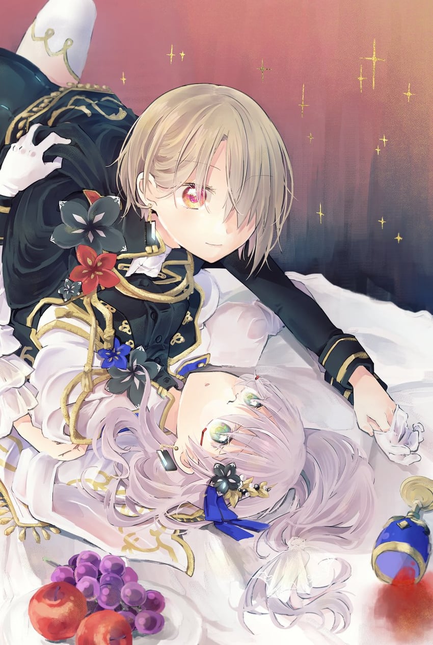 kayamori ruka and izumi yuki (heaven burns red) drawn by uyuki_(ouun)