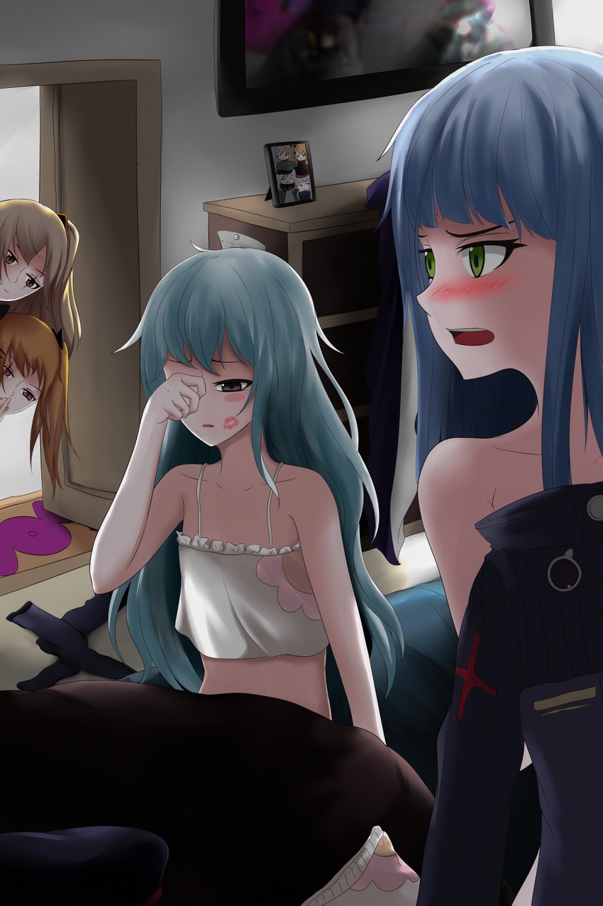 hk416, ump45, ump9, and g11 (girls' frontline) drawn by usagi_nabe
