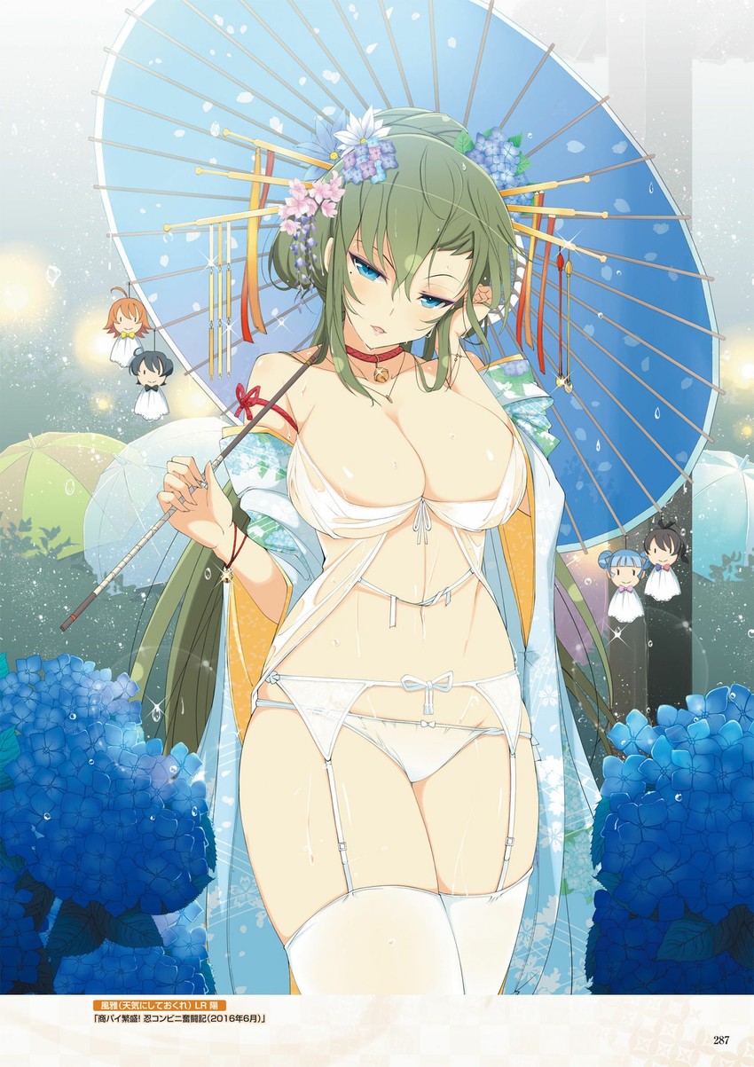 fuga, kanon, chiyo, aria, and kosuzu (senran kagura and 1 more) drawn by yaegashi_nan