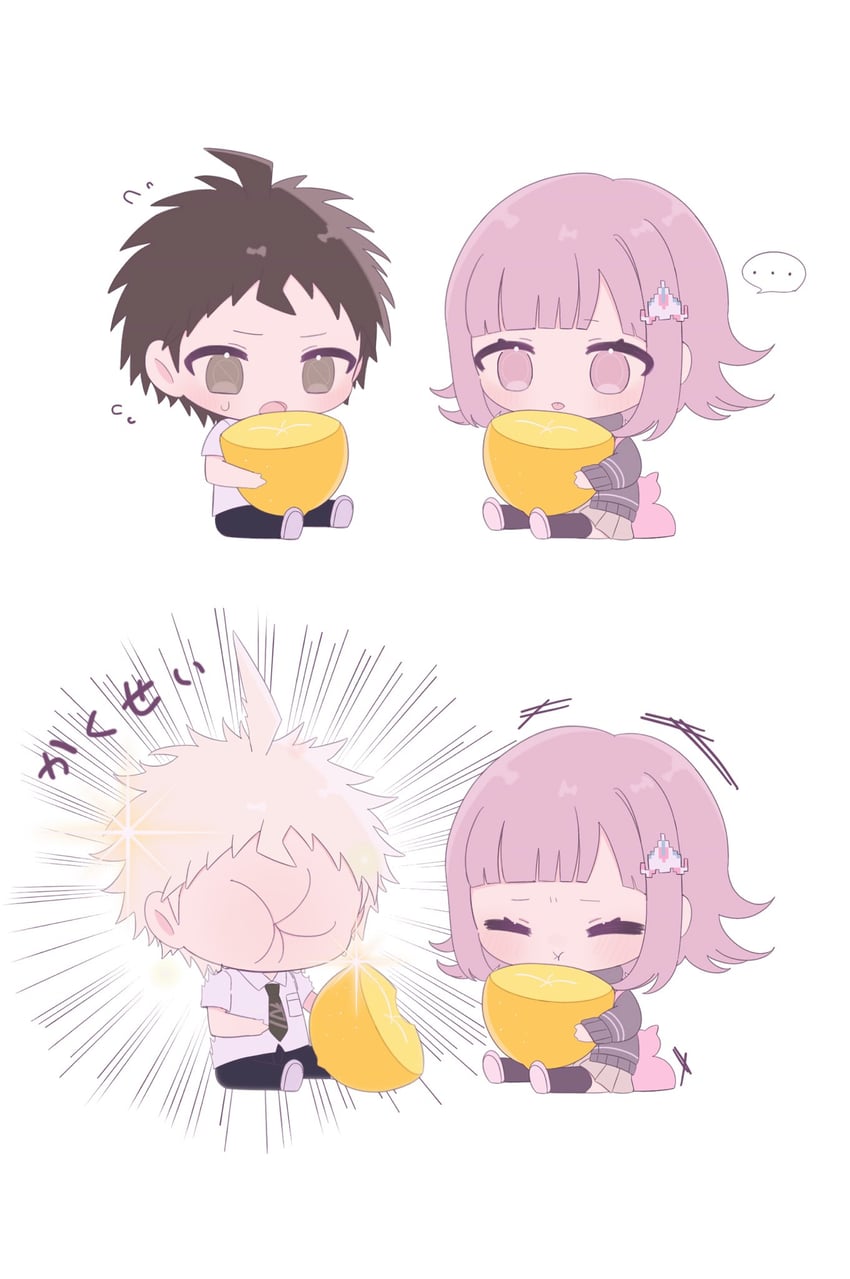 nanami chiaki and hinata hajime (danganronpa and 2 more) drawn by chi_gu