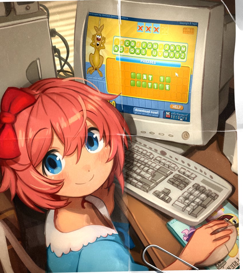 sayori (doki doki literature club and 2 more) drawn by khyle.