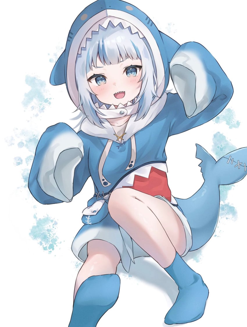 gawr gura (hololive and 1 more) drawn by nekomogu_(ch0_s2)