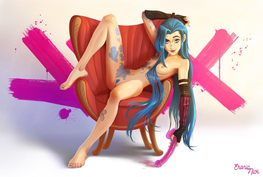 jinx and arcane jinx (league of legends and 1 more) drawn by ckincker