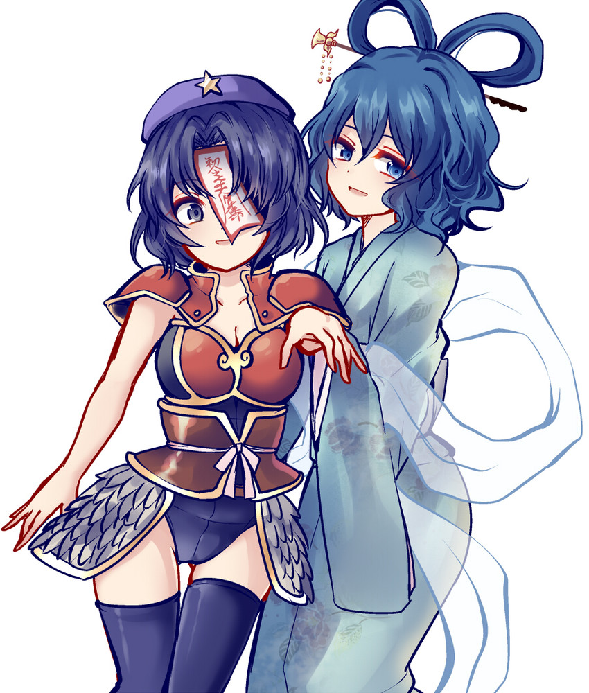 kaku seiga and miyako yoshika (touhou) drawn by uranaishi_(miraura)