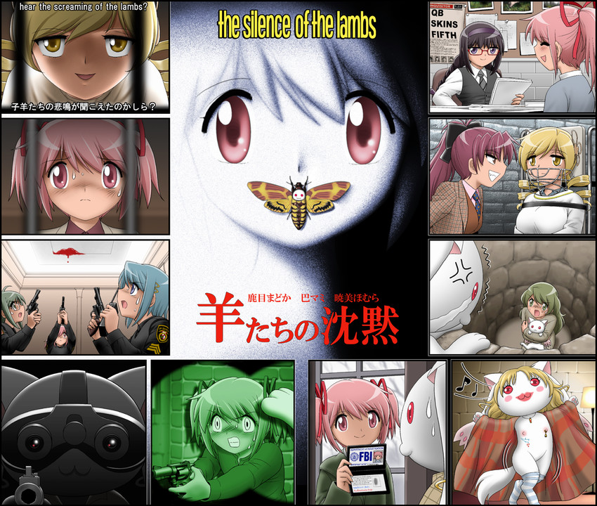 akemi homura, kaname madoka, miki sayaka, sakura kyoko, tomoe mami, and 5 more (mahou shoujo madoka magica and 1 more) drawn by shingyouji_tatsuya