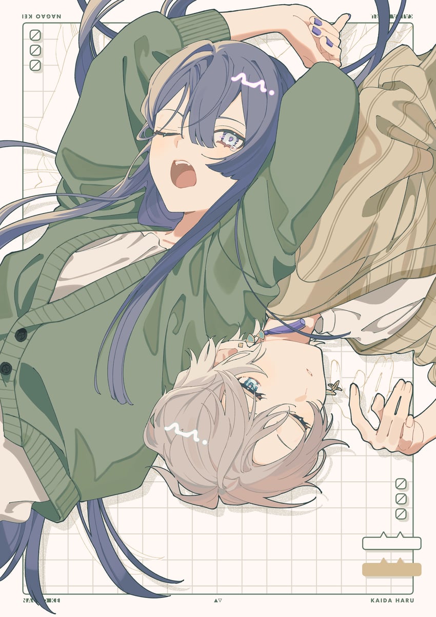 kaida haru and nagao kei (nijisanji) drawn by ryou_(rl)