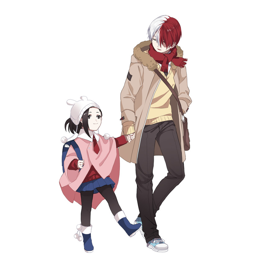 todoroki shoto and yaoyorozu momo (boku no hero academia) drawn by shi_er_xian