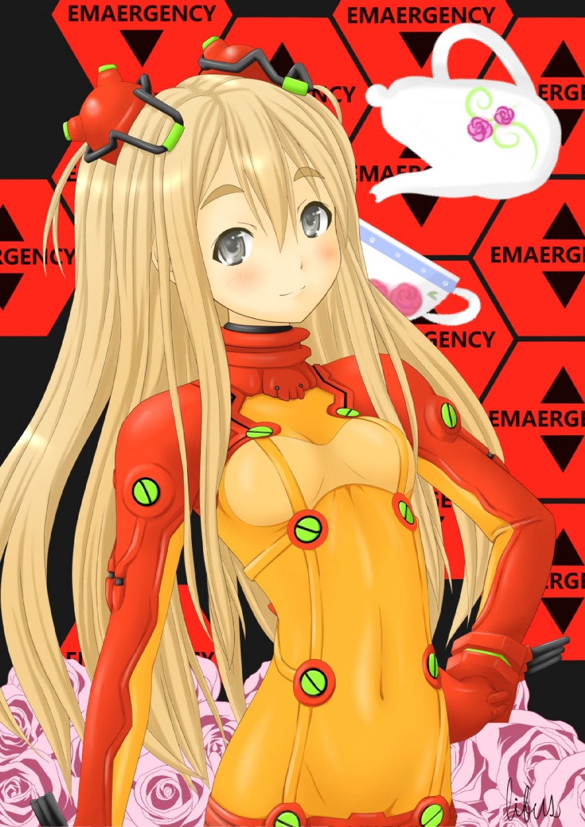 souryuu asuka langley and kotobuki tsumugi (neon genesis evangelion and 3 more) drawn by libus