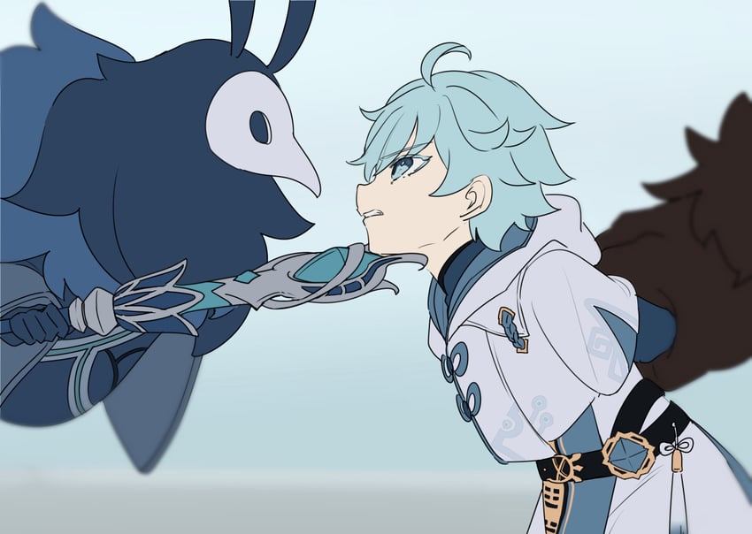 chongyun and abyss mage (genshin impact) drawn by shimanaka_(shimanaka_sushi)