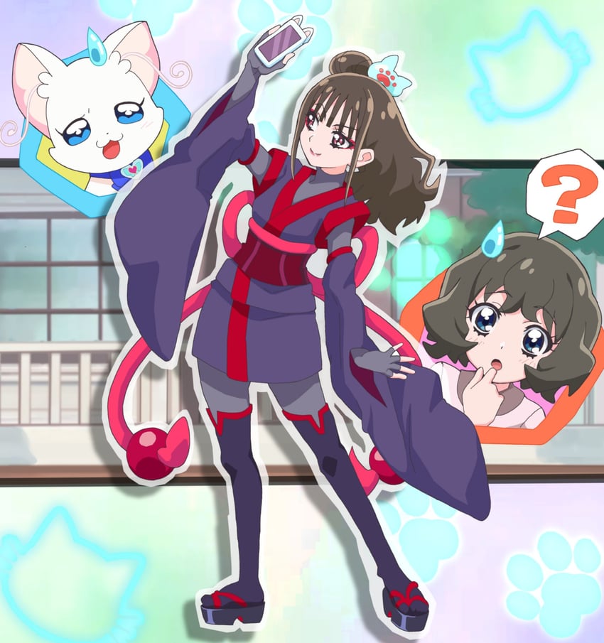 nekoyashiki yuki, nekoyashiki mayu, zakuro, and chiran yuma (precure and 1 more) drawn by masaru_(win800)