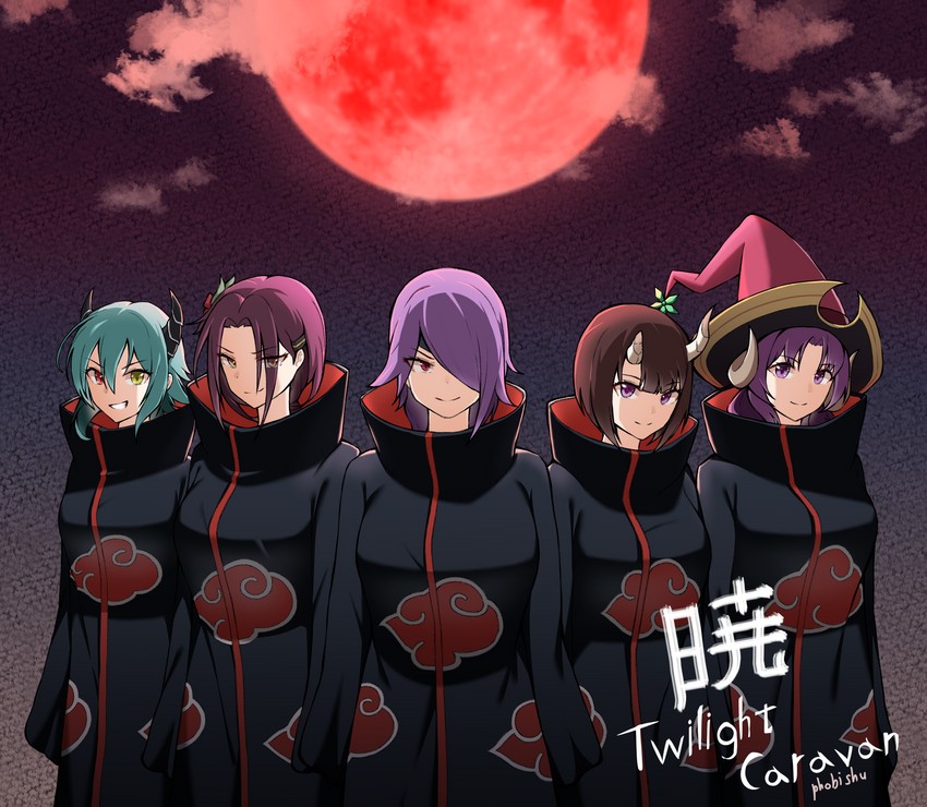 eriko, anna, ruka, nanaka, and mitsuki (princess connect! and 1 more) drawn by phobishu