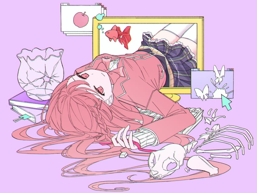tsukino mito (nijisanji and 1 more) drawn by 393_kani_(sakusa_kani)