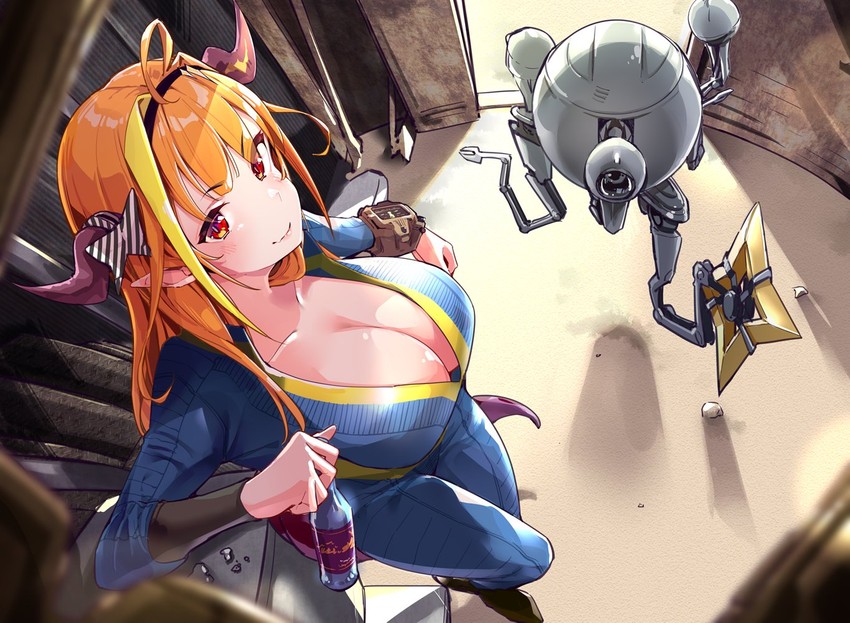 amane kanata, kiryu coco, and codsworth (hololive and 2 more) drawn by yuyaiyaui