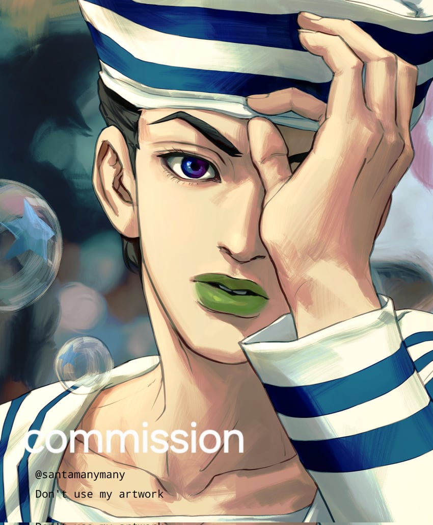 higashikata josuke (jojo no kimyou na bouken and 1 more) drawn by santamanymany