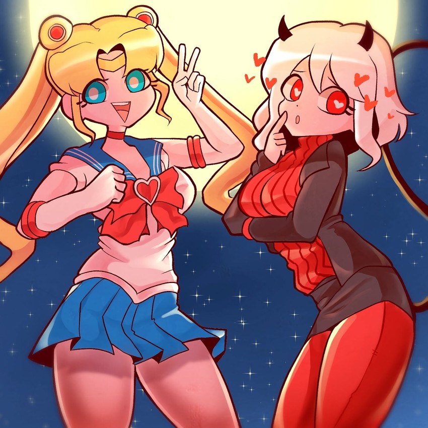 tsukino usagi, sailor moon, and modeus (bishoujo senshi sailor moon and 1 more) drawn by dice_coffeedox