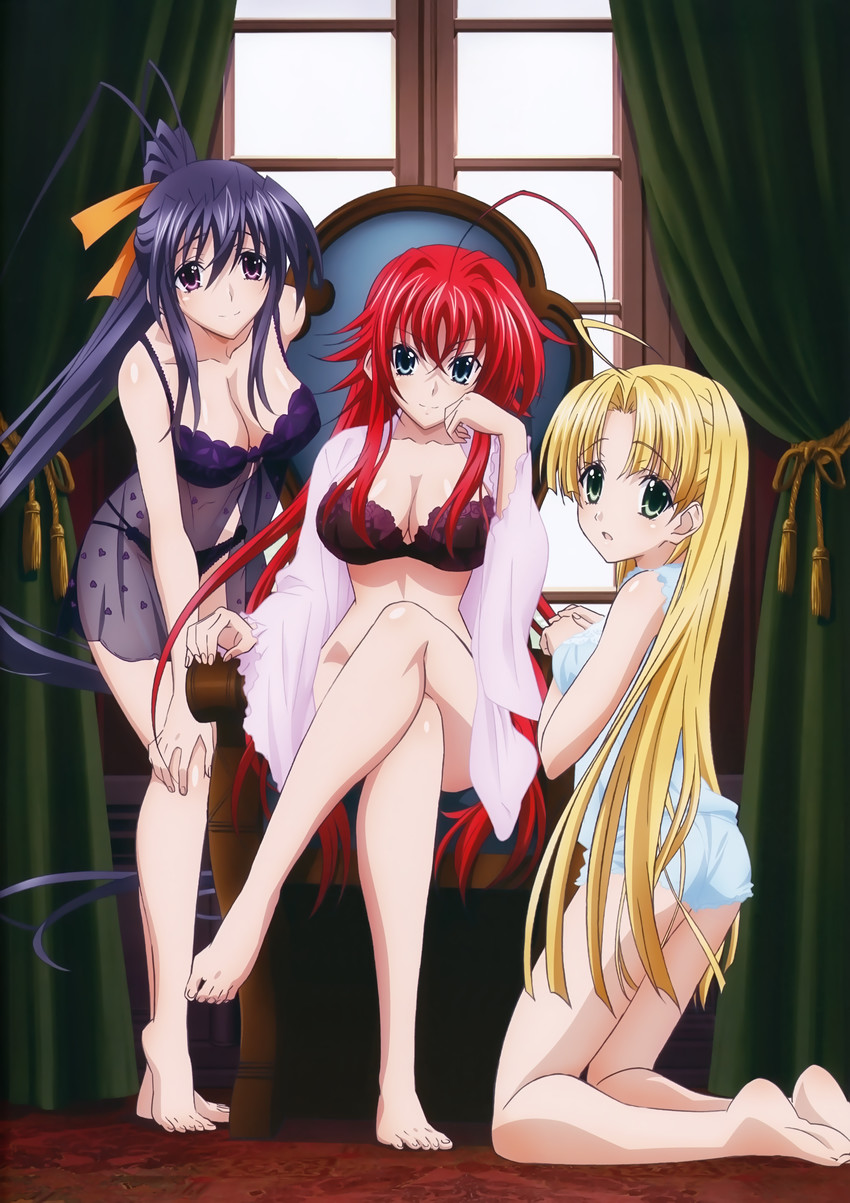 rias gremory, himejima akeno, and asia argento (high school dxd)