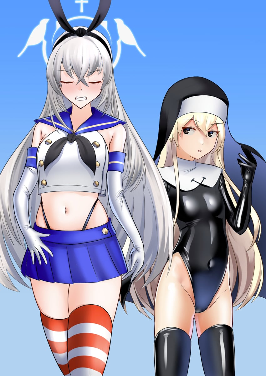 shimakaze, sakurako, and justina follower (kantai collection and 1 more) drawn by wata_nuki