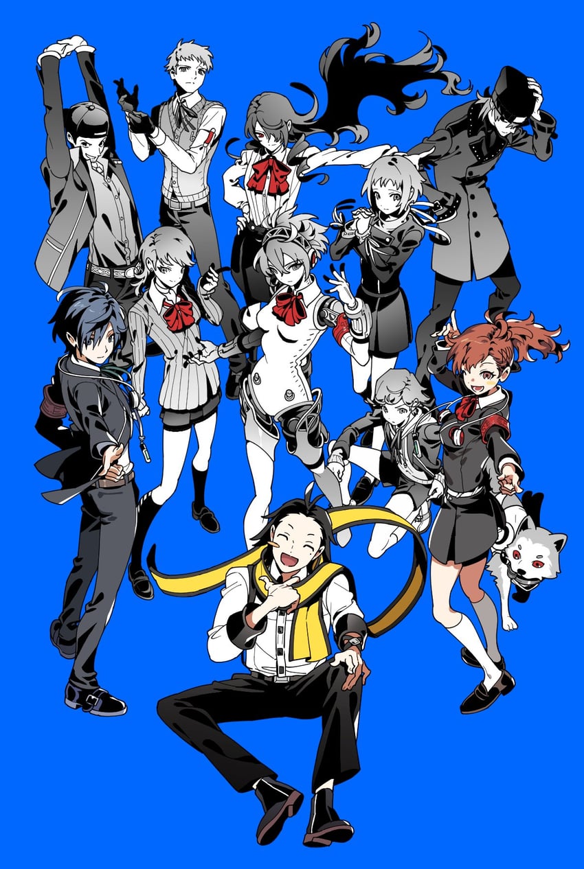 yuuki makoto, aigis, shiomi kotone, takeba yukari, kirijou mitsuru, and 7 more (persona and 2 more) drawn by oxnxgolfqt76300
