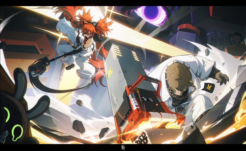 koleda belobog and ben bigger (zenless zone zero) drawn by zhiyan_li