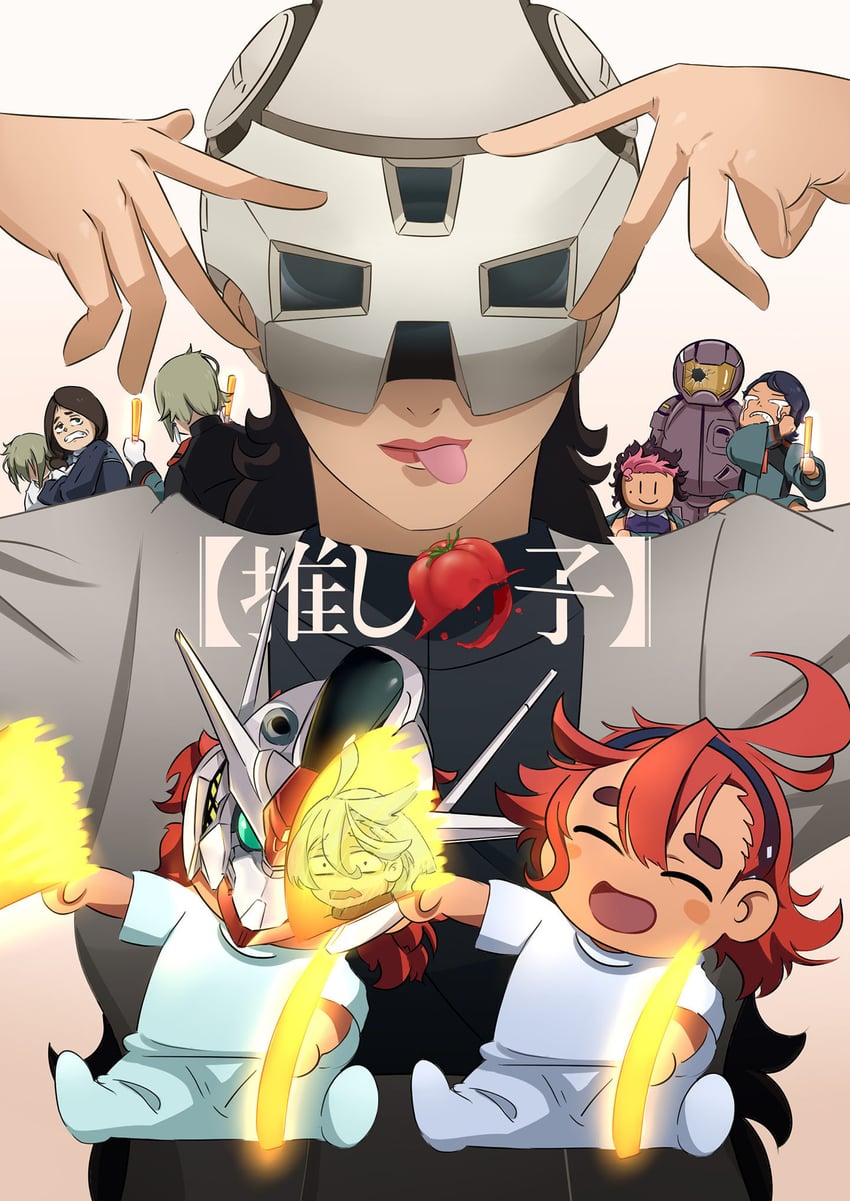 suletta mercury, miorine rembran, guel jeturk, elan ceres, gundam aerial, and 5 more (gundam and 2 more) drawn by edf_ken