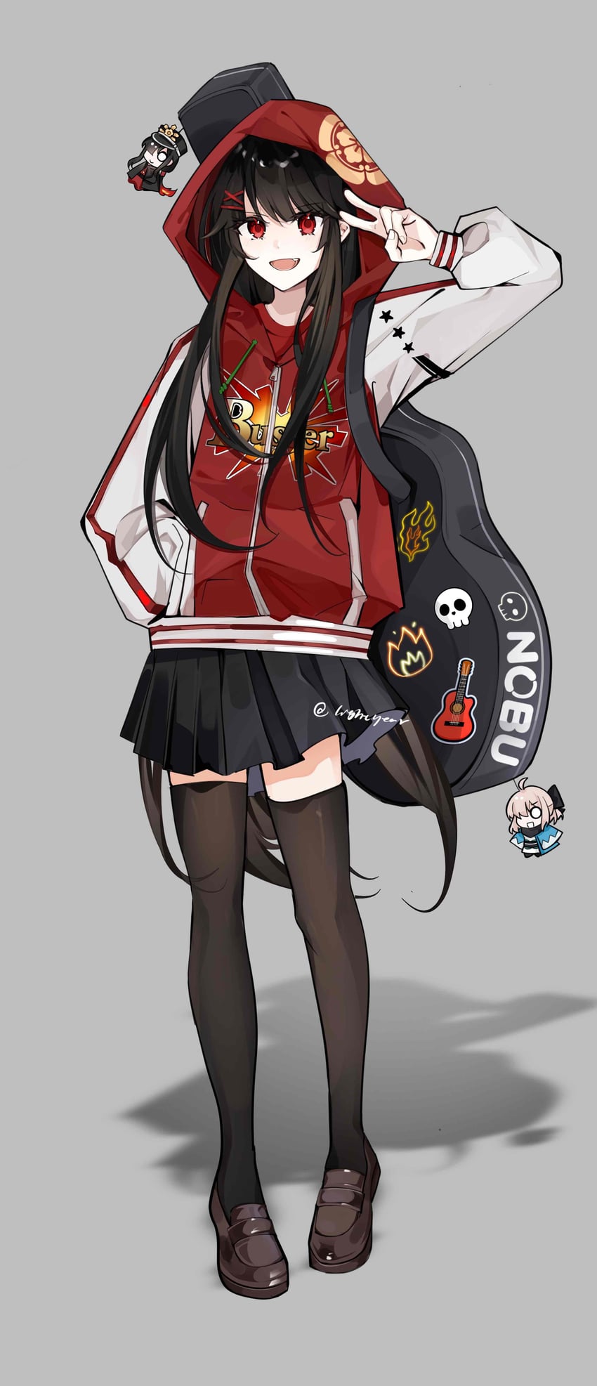 okita souji, oda nobunaga, and oda nobukatsu (fate and 1 more) drawn by xixing_chun