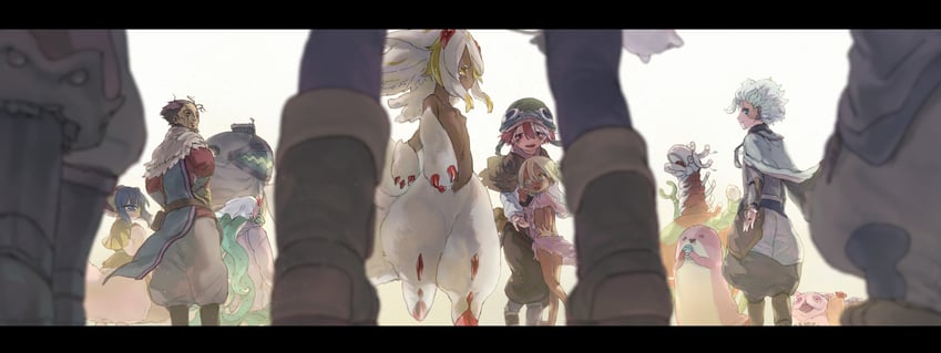 nanachi, reg, faputa, riko, mitty, and 9 more (made in abyss) drawn by sabuko_(pooooo)