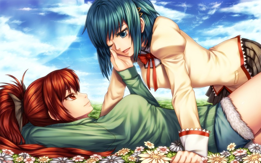 miki sayaka and sakura kyoko (mahou shoujo madoka magica) drawn by zerg309