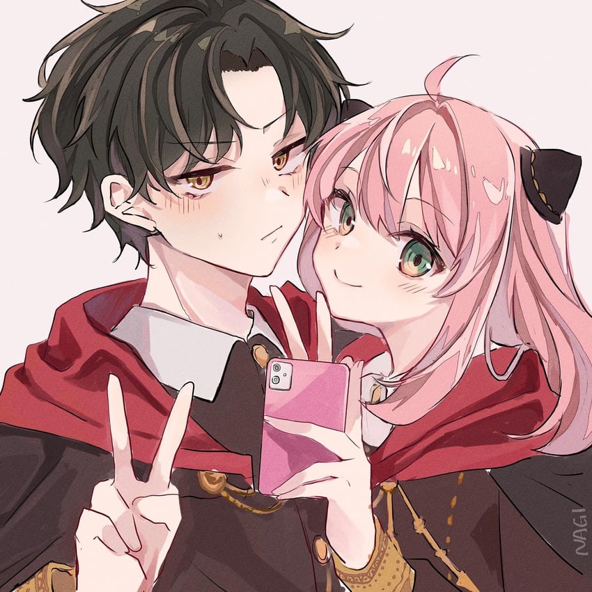 anya and damian desmond (spy x family) drawn by nagihaha