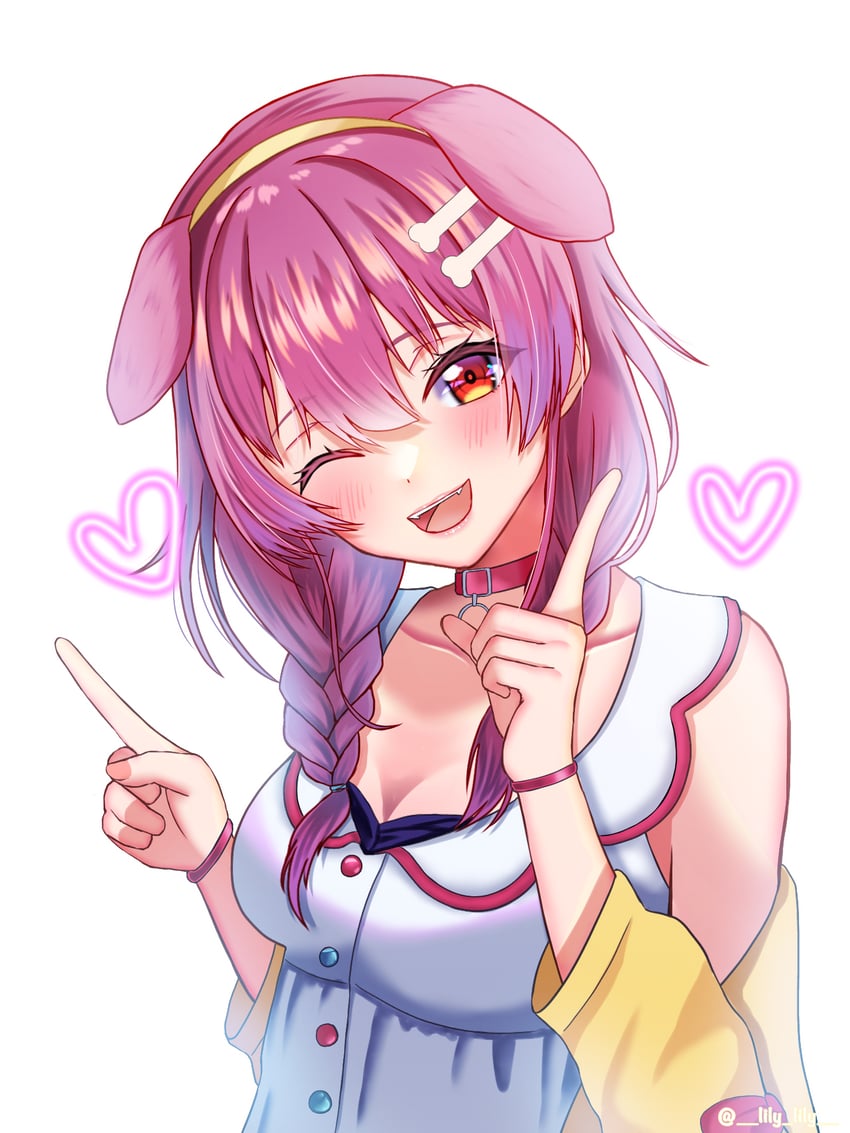 houshou marine and inugami korone (hololive) drawn by lily_lily