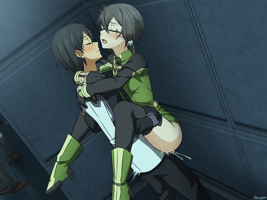 kirito and asada shino (sword art online and 1 more) drawn by mysteryctu