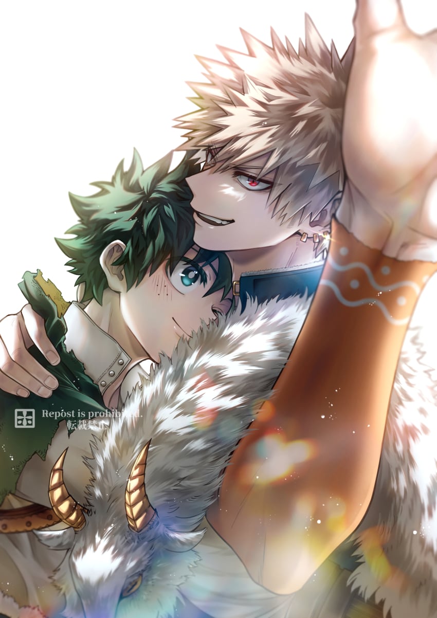 midoriya izuku and bakugou katsuki (boku no hero academia) drawn by ho_(dotto615)