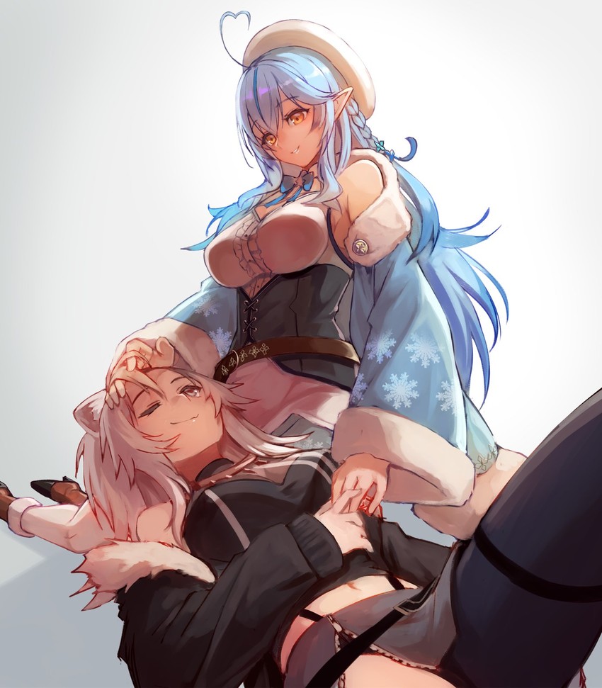 yukihana lamy and shishiro botan (hololive) drawn by sue_(bg-bros)