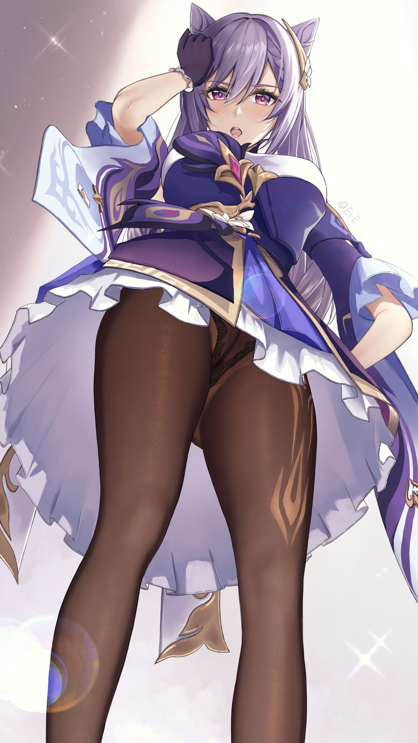keqing (genshin impact) drawn by eleaaa