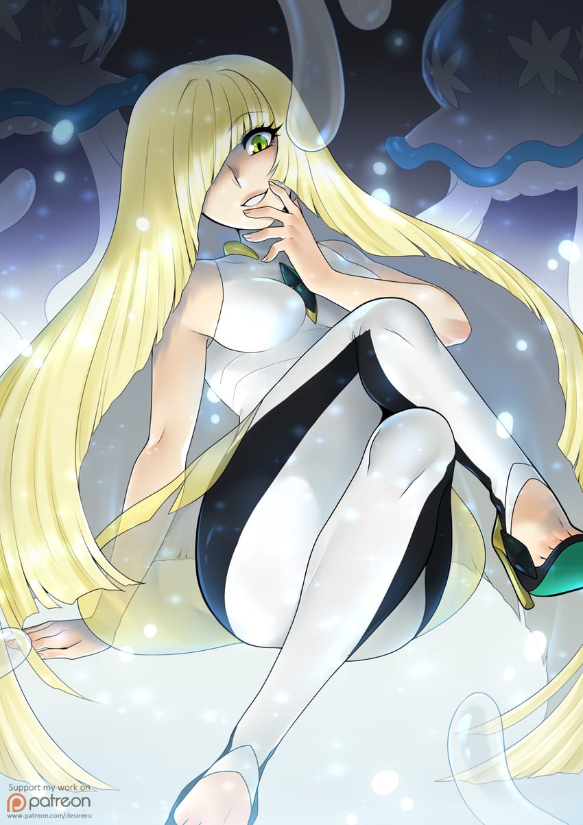 lusamine and nihilego (pokemon and 1 more) drawn by desireeu