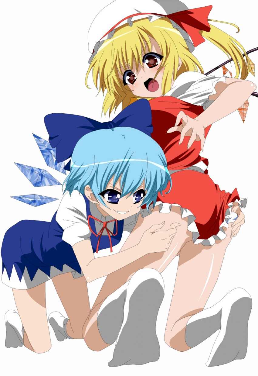 flandre scarlet and cirno (touhou and 1 more) drawn by darieari
