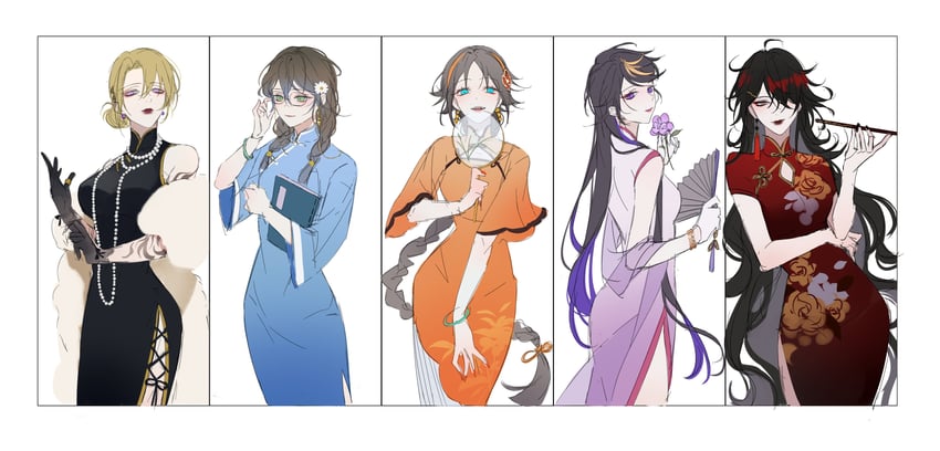 ike eveland, vox akuma, luca kaneshiro, mysta rias, and shu yamino (nijisanji and 1 more) drawn by haisaijun