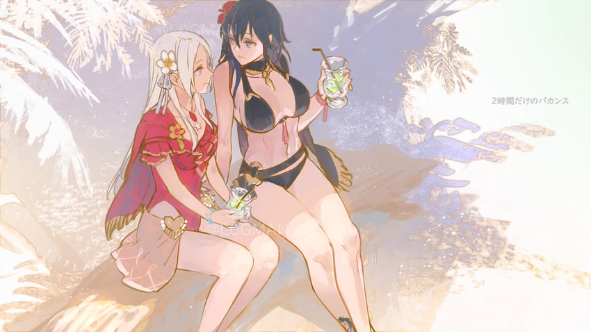 female byleth and edelgard von hresvelg (fire emblem and 2 more) drawn by l0gman