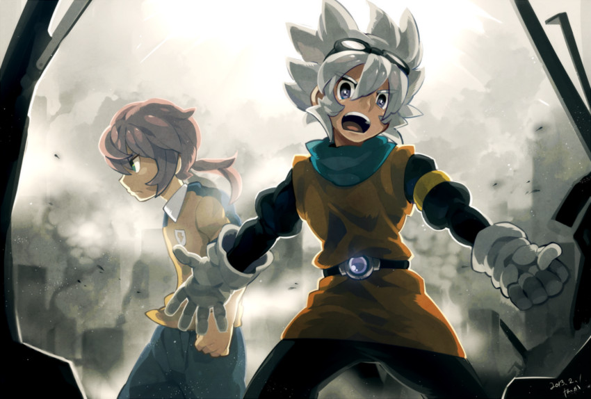 kirino ranmaru and saryuu evan (inazuma eleven and 2 more) drawn by motojima_hakka
